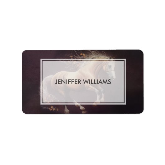 Pastellfarbe eines laufenden Pferdes Adressaufkleber (Vorne)