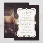 Pastellfarbe eines laufenden Pferdes Einladung (Vorne/Hinten)