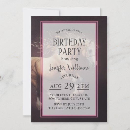 Pastellfarbe eines laufenden Pferdes Einladung (Vorderseite)