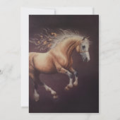 Pastellfarbe eines laufenden Pferdes Einladung (Rückseite)