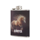 Pastellfarbe eines laufenden Pferdes Flachmann (Links)