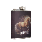 Pastellfarbe eines laufenden Pferdes Flachmann (Rechts)