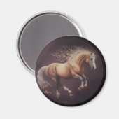 Pastellfarbe eines laufenden Pferdes Magnet (Vorderseite/Rückseite)