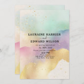 Pastellfarbe einfache, subtile Thematik Wasserfarb Einladung (Vorne/Hinten)