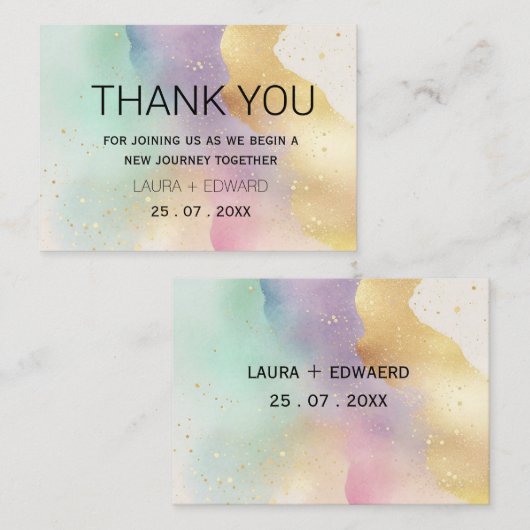 Pastellfarbe einfache, subtile Thematik Wasserfarb Mitteilungskarte (Vorne/Hinten)