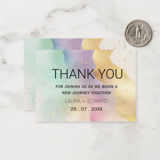 Pastellfarbe einfache, subtile Thematik Wasserfarb Mitteilungskarte (Vorderseite/Rückseite Beispiel)