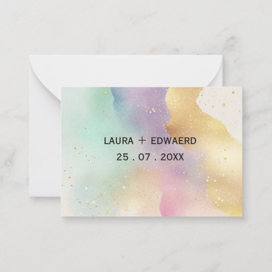 Pastellfarbe einfache, subtile Thematik Wasserfarb Mitteilungskarte (Rückseite)