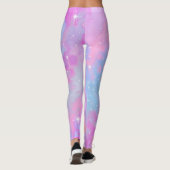 PastellfarbeKawaii Glitzern-Rosa-blaues Lila Leggings (Rückseite)