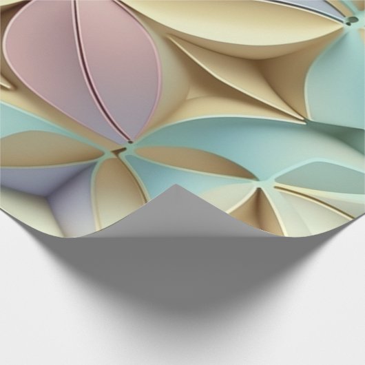 Pastellfarben 3D-Effekt-Muster Geschenkpapier (Ecke)