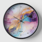 Pastellfarben abstrakt moderne Monogramm Uhr (Vorderseite)