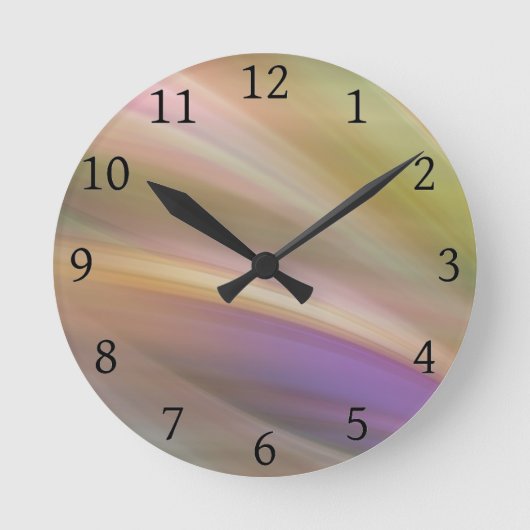 Pastellfarben Abstrakt Runde Wanduhr (Vorderseite)