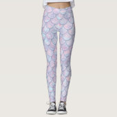 Pastellfarben abstrakte Fischwaagen Leggings (Vorderseite)