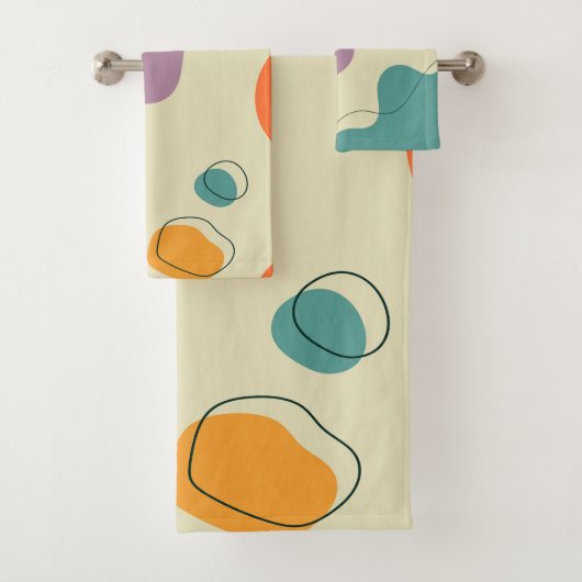 Pastellfarben abstrakte Formen moderner Hintergrun Badhandtuch Set (Insitu)