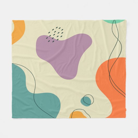 Pastellfarben abstrakte Formen moderner Hintergrun Fleecedecke (Vorderseite (Horizontal))