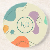 Pastellfarben abstrakte Formen moderner Hintergrun Getränkeuntersetzer (Vorne)