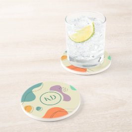 Pastellfarben abstrakte Formen moderner Hintergrun Getränkeuntersetzer