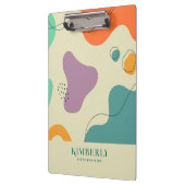 Pastellfarben abstrakte Formen moderner Hintergrun Klemmbrett (Links)