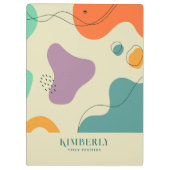 Pastellfarben abstrakte Formen moderner Hintergrun Klemmbrett (Rückseite)