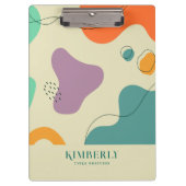 Pastellfarben abstrakte Formen moderner Hintergrun Klemmbrett (Vorderseite)