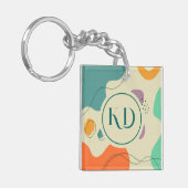 Pastellfarben abstrakte Formen moderner Hintergrun Schlüsselanhänger (Vorderseite links)