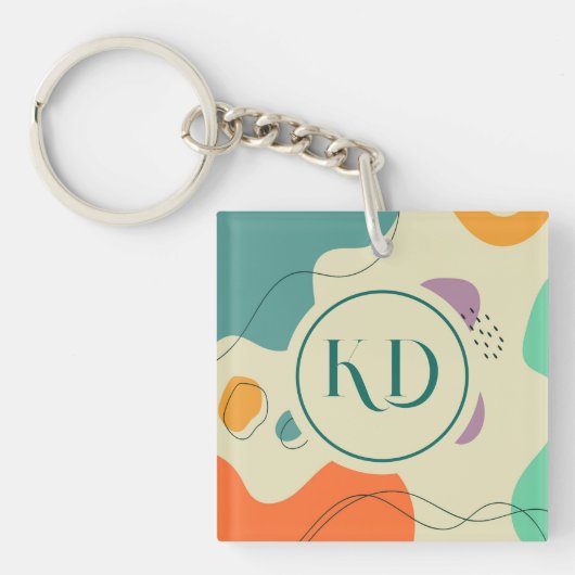 Pastellfarben abstrakte Formen moderner Hintergrun Schlüsselanhänger (Vorderseite)