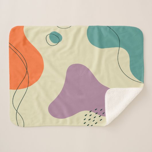 Pastellfarben abstrakte Formen moderner Hintergrun Sherpadecke (Vorderseite (Horizontal))