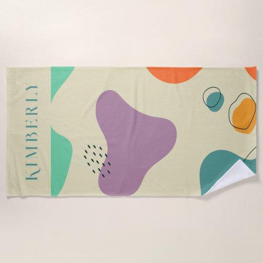 Pastellfarben abstrakte Formen moderner Hintergrun Strandtuch (Vorderseite)