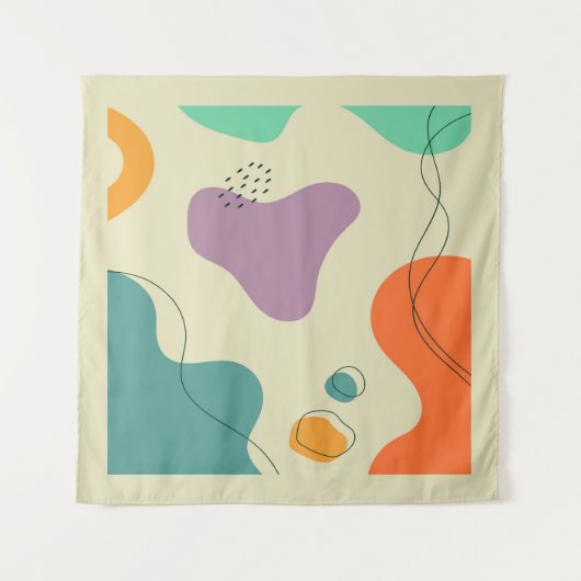 Pastellfarben abstrakte Formen moderner Hintergrun Wandteppich (Vorderseite (Horizontal))