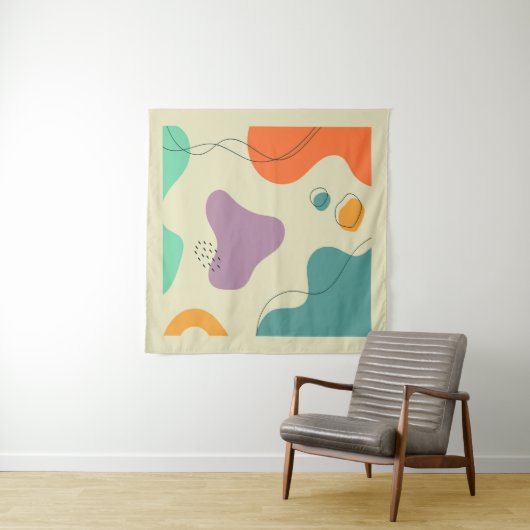Pastellfarben abstrakte Formen moderner Hintergrun Wandteppich (Beispiel)