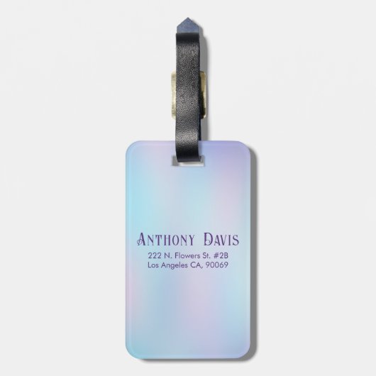 Pastellfarben Abstrakter irisierender Hintergrund Gepäckanhänger (Rückseite vertikal)