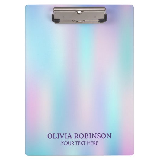 Pastellfarben Abstrakter irisierender Hintergrund Klemmbrett (Vorderseite)