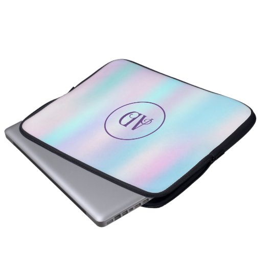 Pastellfarben Abstrakter irisierender Hintergrund Laptopschutzhülle (Vorne Knopf)