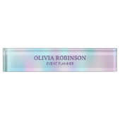 Pastellfarben Abstrakter irisierender Hintergrund Namensplakette (Vorderseite)