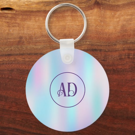 Pastellfarben Abstrakter irisierender Hintergrund Schlüsselanhänger (Rückseite)