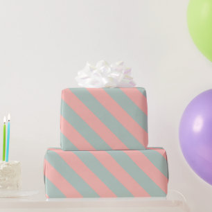 Pastellfarben Aquamarine Pfirsichstreifen Trendgif Geschenkpapier