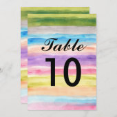 Pastellfarben Aquarellfarben Tischnummern (Vorne/Hinten)