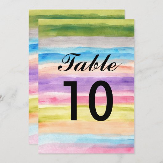 Pastellfarben Aquarellfarben Tischnummern (Vorne/Hinten)