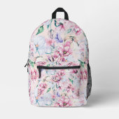 Pastellfarben Ästhetische Blume Bedruckter Rucksack (Vorderseite)