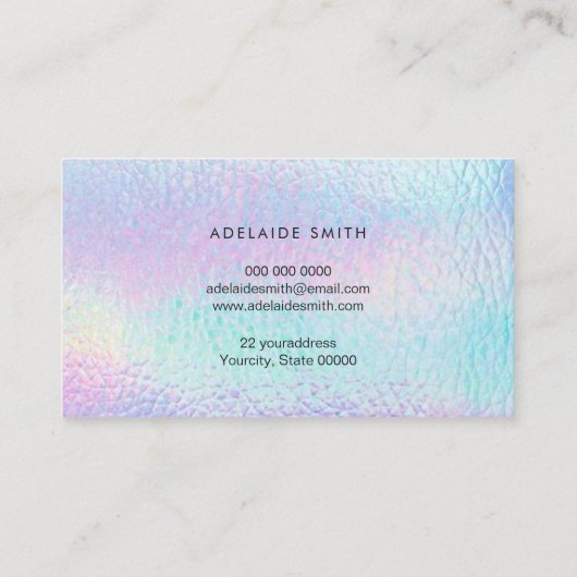 Pastellfarben aus Leder Visitenkarte (Rückseite)