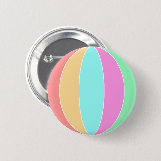 Pastellfarben Beach Ball Button (Vorne & Hinten)