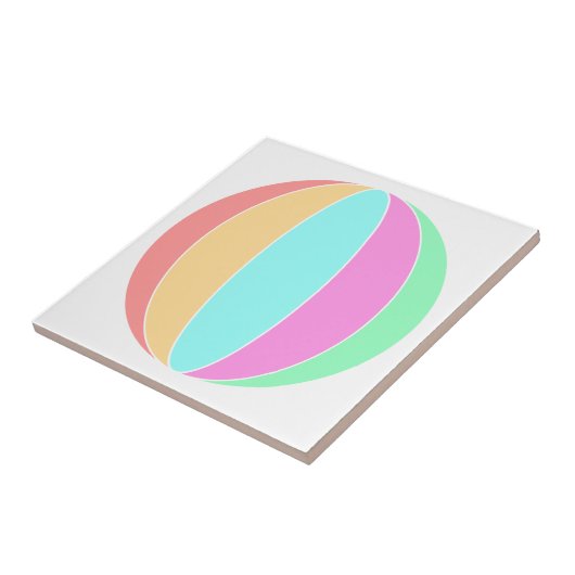 Pastellfarben Beach Ball Fliese (Seite)