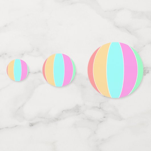 Pastellfarben Beach Ball Konfetti (Rückseiten)
