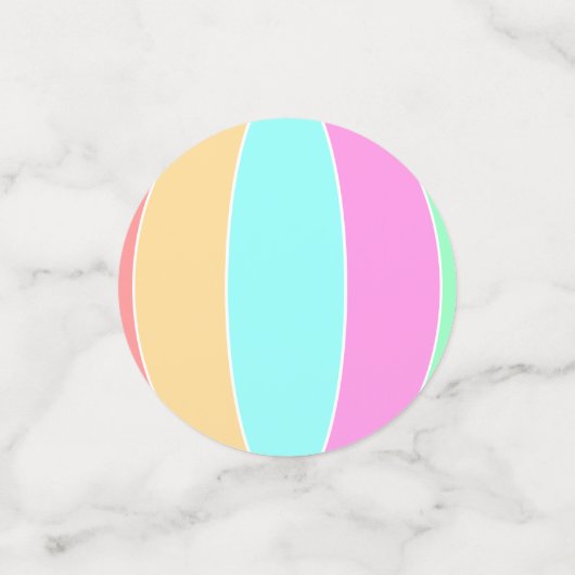 Pastellfarben Beach Ball Konfetti (Klein Vorderseite)