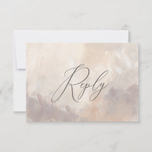 Pastellfarben Beige und Creme Script Hochzeitsantw
