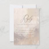 Pastellfarben Beige und Creme Script Hochzeitsantw (Rückseite)