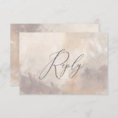 Pastellfarben Beige und Creme Script Hochzeitsantw (Vorne/Hinten)