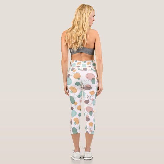Pastellfarben Bio Formen Nahtloses Muster Capri Leggings (Rückseite)