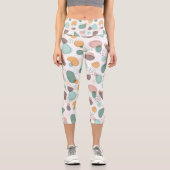 Pastellfarben Bio Formen Nahtloses Muster Capri Leggings (Vorderseite)