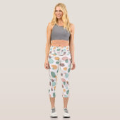 Pastellfarben Bio Formen Nahtloses Muster Capri Leggings (Vorderseite)
