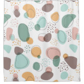 Pastellfarben Bio Formen Nahtloses Muster Duschvorhang (Vorderseite)